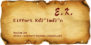 Eiffert Kálmán névjegykártya