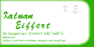 kalman eiffert business card